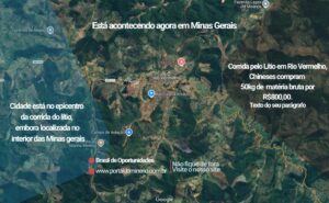 Imagem de satélite com visão sobre a cidade de rio vermelho