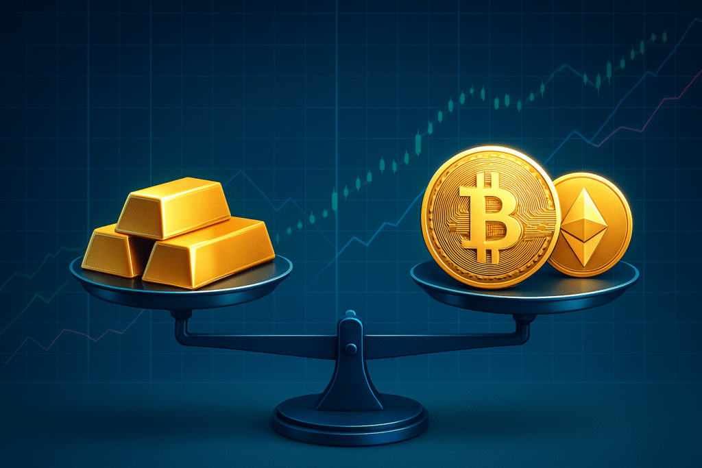 Ouro vs Bitcoin em balança comercial: segurança, lastro e confiança